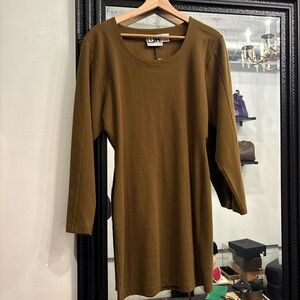 90s Nordstrom Olive Green Long Sleeve Bodycon Dress
